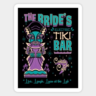 Bride of Frankenstein Tiki Bar - Retro Vintage Creepy Cute Surf Magnet